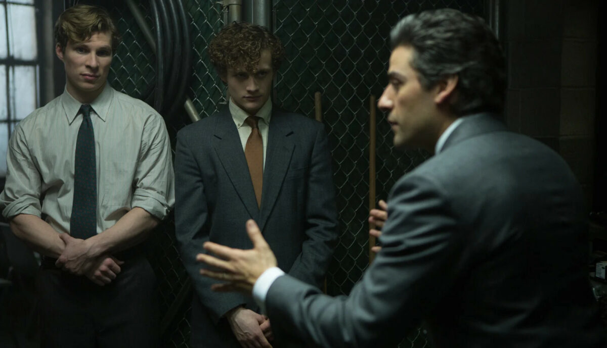 Oscar Isaac, Ben Rosenfield et Nick Bailey lors de la séance de formation dans A Most Violent Year